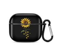 Sunflower Awesome Compatible with Airpods 3 Case PC Scratch-Resistant Drop-Proof Protective Cover with Keychain