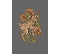 Sunflower Baby Goat - Cottagecore Aesthetic Notebook: A5 (6x9) Naturecore and Fairycore notebook with 120 lined pages and weekdays for diary function