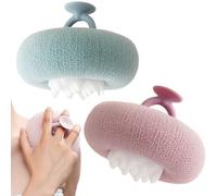Sunflower Bath Ball Super Soft 2 in 1 Sponge Shower Brush 2pcs | Loofah Net Scrubber Body Wall Mount Accessory Men Women Children Home Spa Gym Cleaning