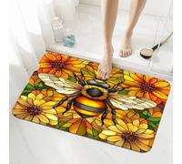 Sunflower Bath Mat Non Slip 60x90cm, Quick-drying Bathroom Shower Floor Mat, Super Absorbent Carpet, Indoor Easy to Clean Washable Rug for Bedroom, Living Room, Kitchen, Toilet, Door, Bathtub 5-1070