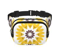 Sunflower Beauty Unisex Adjustable Waist Square Double Layer Waist Pack for Outdoor Activities Travelling Running Hiking