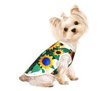 Sunflower bee Print Lightweight Dog Vest, Cat Sleeveless Shirt, Breathable Mesh Design for Summer Walking and Play