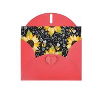 Sunflower Bee Printing Holiday Happy Birthday Cards Gift With Envelope And Note Tag For Women Men Wife Mom Husband