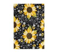 Sunflower Bee Prints Wooden Jigsaw Puzzle 300-Piece in Plastic Box, 26x38 CM Eco-Friendly Educational Puzzle for Family Fun & Adult Relaxation
