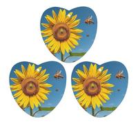 Sunflower Bees Car Air Freshener, 3 Pcs Love form Hanging Air Freshener Cards, Long Lasting Fragrance Scented Cards for Car, Home, Office Gray-style