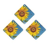 Sunflower Bees Car Air Freshener, 3 Pcs Rhombus Hanging Air Freshener Cards, Long Lasting Fragrance Scented Cards for Car, Home, Office Black-style