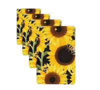 Sunflower Bees Car Air Freshener Cards Set of 4 Pieces Long Lasting Hanging Scented Cards for Bedroom Wardrobe Car Aromatherapy Tablets for Men Women Rearview Mirror Pendant