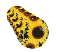 Sunflower Bees Car Air Freshener Cards Set of 4 Pieces Long Lasting Hanging Scented Cards for Bedroom Wardrobe Car Aromatherapy Tablets for Men Women Rearview Mirror Pendant