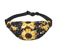 Sunflower Bees Fanny Pack for Men Women Belt Bag Adjustable Waist Pack for Travel Walking Running Bum Bags