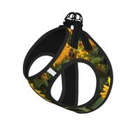 Sunflower Bees Print Pet Leash Vest,Breathable Mesh Pet Harness, Reflective For Small Medium Dogs Safe Easy Walking