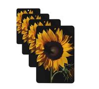 Sunflower Black Background Car Air Freshener Cards for Women Men 4 Pack Cute Car Accessories Long Lasting Scent Car Diffuser Hanging Auto Aromatherapy Tablets Car Fresheners Gifts