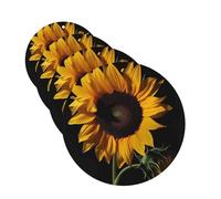 Sunflower Black Background Car Air Freshener Cards for Women Men 4 Pack Cute Car Accessories Long Lasting Scent Car Diffuser Hanging Auto Aromatherapy Tablets Car Fresheners Gifts