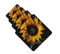 Sunflower Black Background Car Air Freshener Cards for Women Men 4 Pack Cute Car Accessories Long Lasting Scent Car Diffuser Hanging Auto Aromatherapy Tablets Car Fresheners Gifts