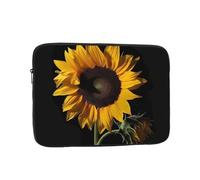 Sunflower Black Background Laptop Case 13 inch, Shockproof Protective Computer Sleeve Cover Water Resistant Laptop Bag Carrying Tablet Cover Briefcase Handbags Gifts for Men Women