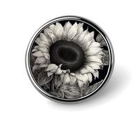 Sunflower Black Grey Blank Round Badges Round Badge DIY Pin Back Buttons Clear Button Pins for Craft Projects Badge Making Accessories