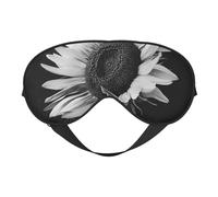 Sunflower Black Grey Printed Eye Mask,Blackout Sleep & Eye Mask for Women,Sleep Mask with Adjustable Strap, Suitable for Both Bedtime and Travel