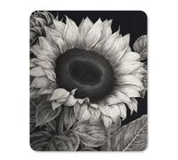 Sunflower Black Grey Rubber Mouse Pad