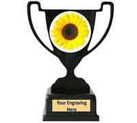 Sunflower Black metal Cup Trophy Award 140mm Free Engraving-