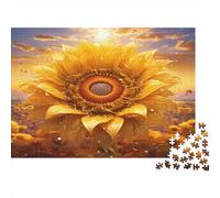Sunflower Bloom-Digital Art Style 1000 Piece Jigsaw Puzzles for Adults in Vibrant Colours Colourful Jigsaws As An Aesthetic Jigsaw Puzzle for Home Decor Puzzle 70x50cm/1000pcs