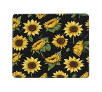 (Sunflower Blooming Flower Plants Black and Yellow) Printed Mousepad 7 x 8.6 in, Waterproof Non-Slip Mouse-Pad Rubber Base for Laptop Desktop Mat for Home Office Desk Decor