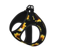 Sunflower Blooming Flowers Plants Black And Yellow Compact Pet Suspender Vest-The Perfect Small Pet For A Comfortable Walk