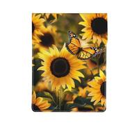 Sunflower Blooming Flowers Plants Butterfly Printed Laptop Sleeve Bag 13-Inch - Leather Laptop Sleeve Case Shockproof Protective Computer Cover Bag