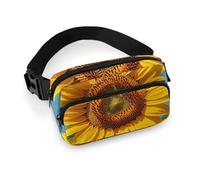 Sunflower Blooming Flowers Plants Fanny Pack with Multiple Pockets, Personalized Waist Bag with Zipper, Multifunctional Bum Bags for Travel, Belt Bag with Adjustable Strap, Crossbody Bags