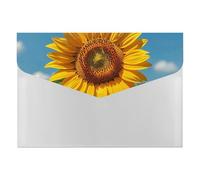 Sunflower Blooming Flowers Plants File Folder 6-Pocket, Waterproof Accordion File Organizer with Snap Closure, Expanding Document Holder for Office, Home