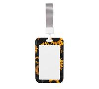 Sunflower Blooming Flowers Plants Print Badge Holder with Breakaway Lanyard,Work Name Tag Breakaway Lanyard Id Card Protector Case