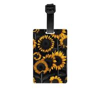 Sunflower Blooming Flowers Plants Print Luggage Tag Suitcases Identification Labels Set Travel Bag Backpack Suitcase Tags