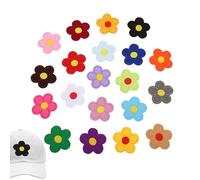 Sunflower Blossom Badges - Multicolor Thread Appliques, Delicate Textile Embellishments, Artful Craft Shapes | Vibrant Clothing Decorations for School Bags, Canvas Shoes, T-Shirts, Röc
