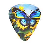 Sunflower Blue Butterfly Guitar Plectrums Classical Triangle Bass Acoustic And Electric Guitar Plectrums For Guitarists 12 Pieces