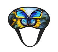 Sunflower Blue Butterfly Universal Lightweight Eye Mask: Great for Travel, Office Naps and Shift Work. Provides a Comfortable Sleeping Environment