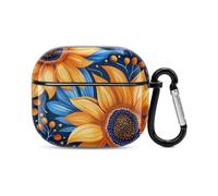 Sunflower Bluetooth Headset Cover Hard Shell Earbuds Case Protective Cover Compatible with Airpods 3