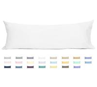 Sunflower Body Pillowcase 100% Cotton Long Pillow Cover/Case Envelope Closure 1 Pack, 21×54 inches White, Soft and Breathable