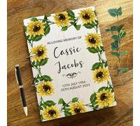 Sunflower Border Vintage Memorial In Loving Memory Photo Album Keepsake Book | Keepsake Book | Memory Book | Wooden Scrapbook | Photo Album Journal | Memorial Book