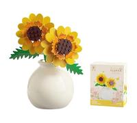 Sunflower Bouquet Building Blocks Set with Vase, Faux Flowers Building Set, Flower Botanical Collection Blocks Kit for Adults, Teen Boys, Girls, Home Décor, Office Decor, Mum Gifts