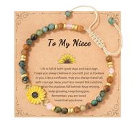 Sunflower Bracelet For Women - Sunshine Sun flower Bracelet For Friends Coworkers, Gift of Positivity Strength & Love For Birthday Christmas Or Thank You Occasion (To My Niece)