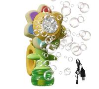 Sunflower Bubble Machine - Automatic Bubble Blower with LED Lights | Cartoon Design for Kids, Outdoor Bubble Maker for Parks, Patios, Lawns, Gardens and