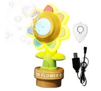 Sunflower Bubble Machine,Cute Swing Sunflower For Car - USB Rechargeable Remote Control Bubble Blower For Camping Garden Birthday Park Pool Outdoor