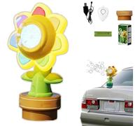 Sunflower Bubble Machine for Car,Fun Swing Dance Bubbles Maker with Colorful Lighting,for car top Decoration Remote Control Will Shake Head and spit Out Bubbles