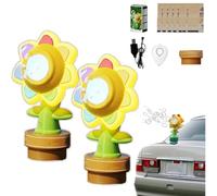 Sunflower Bubble Machine for Car, Sunflower Bubble Machine for Car with Remote Control, Car Bubble Machine, for car top Decoration Remote Control Will Shake Head and spit Out Bubbles(2pcs)