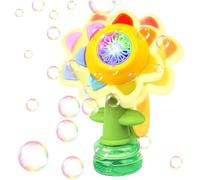Sunflower Bubble Machine for Kids, Rechargeable Dancing Sunflower Bubble Maker with 7 Color Lights, Light Up Automatic Bubble Blower Toys for Party Outdoor Indoor & Gifts