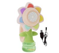 Sunflower Bubble Machine, Rechargeable Dancing Sunflower Bubble Maker, Light Up Automatic Bubble Blower Toys, Electric Leakproof Bubble Machine For Indoor Outdoor