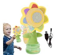 Sunflower Bubble Machine, Rechargeable Dancing Sunflower Bubble Maker, Light Up Automatic Bubble Blower Toys, Electric Leakproof Bubble Machine For Indoor Outdoor