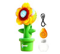 Sunflower Bubble Machine,USB Rechargeable Sunflower Remote Control with Lights - Automatic Bubble Blower - for Kids Outdoor Grassland Home Garden Park Picnic Beach