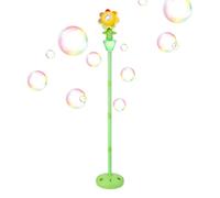 Sunflower Bubble Stand Machine - Handheld LED Flower Blowing Toy, High Output Automated Bubble Solution Station, Vibrant Petal Design Visual Effects Hardware, Battery Operated Motorized Party Kit