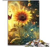 Sunflower Butterfly 1000 Piece Jigsaw Puzzles for Adults & Teens, Stress Reliever Staycation Kill Time Enhance Love between Couples (size 26x38cm)