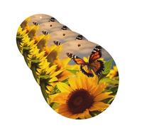 Sunflower Butterfly Car Air Fresheners Cards 4 Pcs Hanging Fragrance Scented Cards Long-Lasting Car Aromatherapy Tablets for Wardrobe Bathroom Car Interior Mirror Pendant Gifts