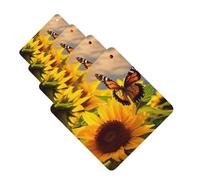 Sunflower Butterfly Car Air Fresheners Cards 4 Pcs Hanging Fragrance Scented Cards Long-Lasting Car Aromatherapy Tablets for Wardrobe Bathroom Car Interior Mirror Pendant Gifts